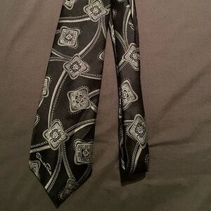 Oscar De La Renta Elegant Black Patterned Men's Tie